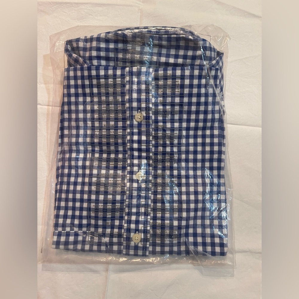 Abercrombie & Fitch Poplin Long Sleeve Plaid Check Dress Shirts NWT size M - Picture 2 of 4